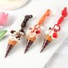 Fruit Flavored Realistic Dessert Pendan Cute Food Shaped Keyring Ice Cream Keychain  Women