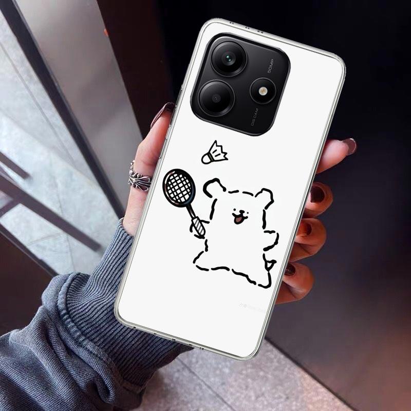 Badminton Sport Phone Case For Xiaomi Redmi Note 15 14 14S 13 12S 12 Pro Plus 11S 11 10S 10 4G Cover 11E 11T 5G Print Fundas Red