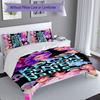 Set Caccia Demoni Kpop con Nome Personalizzato 3 Pezzi, Include 1 Copripiumino e 2 Federe, Arredo Camera da Letto per Tutte le Stagioni