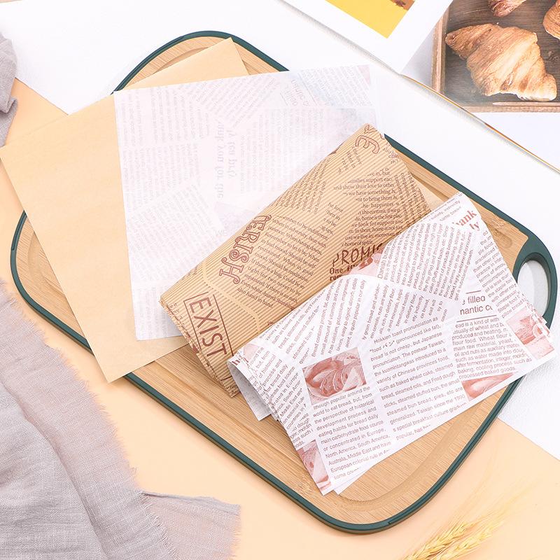 50 Stück Backverpackung Lebensmittelverpackung Fettabweisende Papiertüte Sandwich Donut Brotverpackung Hamburger Küchenzubehör 18*18Cm