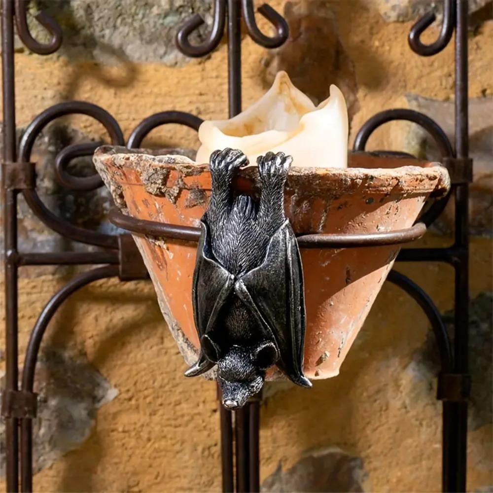 Gothic Bat Sculpture Decoration Exquisite Animal Flowerpot Decoration Bat Pendant Halloween Gift