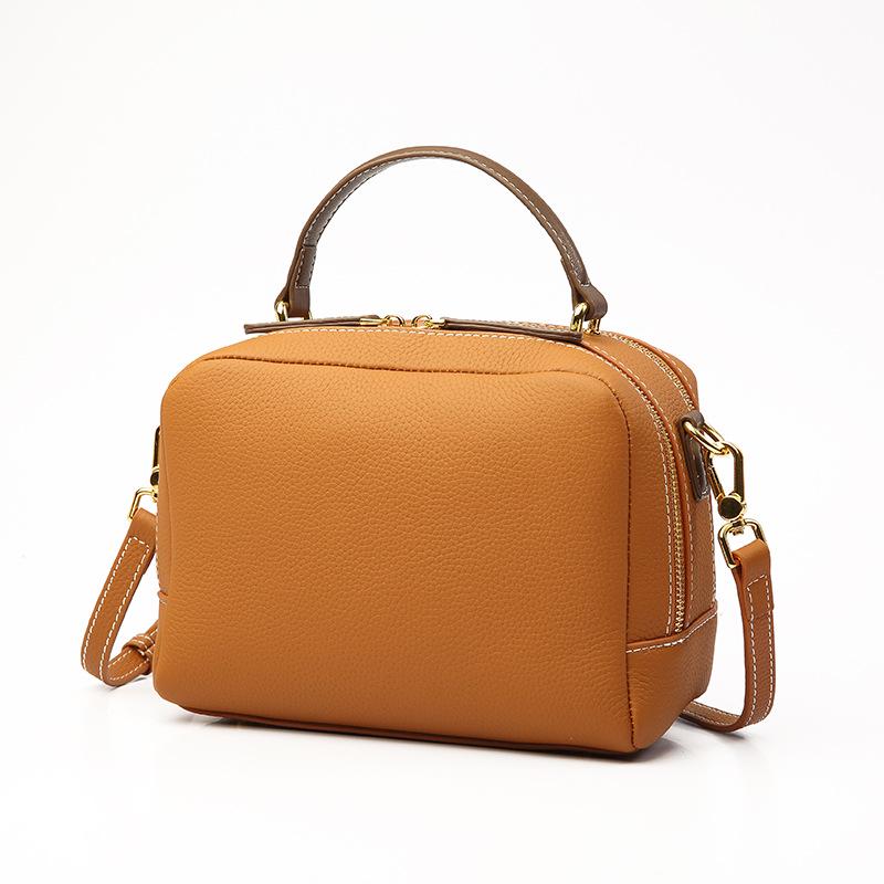 

Женская сумка через плечо из натуральной коровьей кожи осень/зима 2025 года — высококачественная, простая, маленькая квадратная сумка через плечо