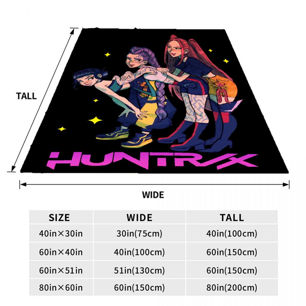 K pop Demon Hunters Blankets Warm Flannel Throw Blanket Winter Girls Boys Living Room Couch Chair Sofa Bed Funny Home Decor