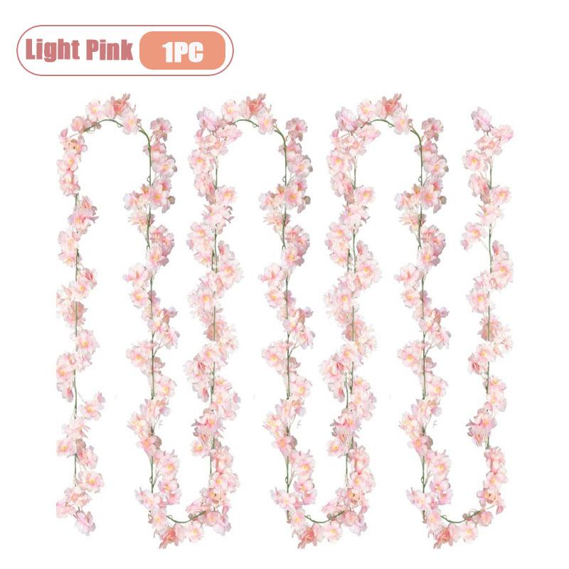 

1/3/5PCS Faux Cherry Blossom Vine Artificial Flower Vine for Cover Wrapping Decoration Faux Ivy Garland Decor