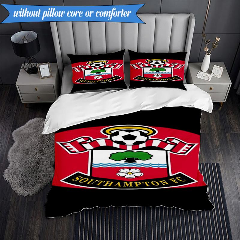 3-teiliges weiches Bettwäscheset mit FC-Wappen-Design, inklusive 1 Bettbezug und 2 Kissenbezügen. Perfekt für Schlafzimmer, Wohnheim, Fan-Geschenk