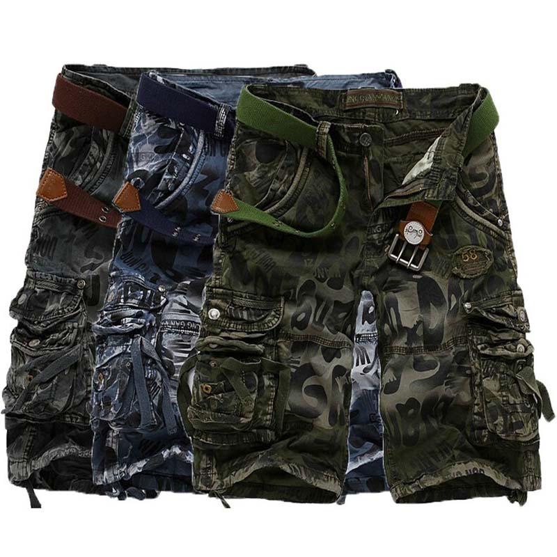 Season Camouflage Shorts Men's Five Pants Trend Multi-pocket Tooling Pants Loose Straight Pants Men