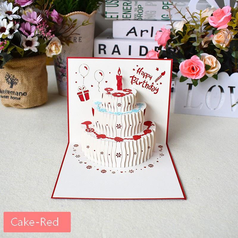 Biglietto Pop-Up 3D A Forma Di Cuori - Confezione Regalo Denaro - Blu, 10x15 Cm Con Busta