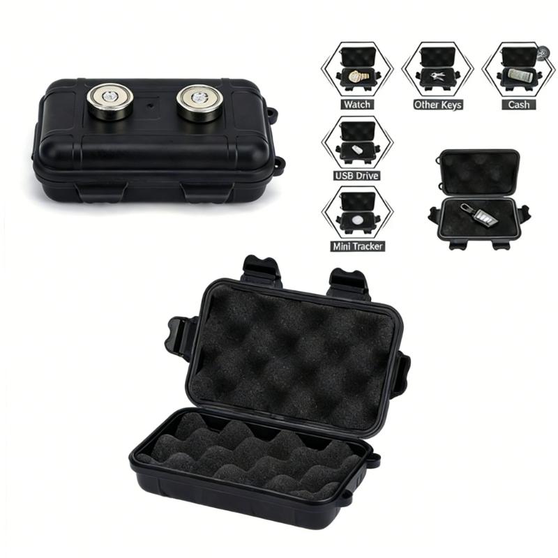 Under Car Magnetic Storage Box With Double Mounting For Door Handle Or Undercarriage And Magnets For Organization