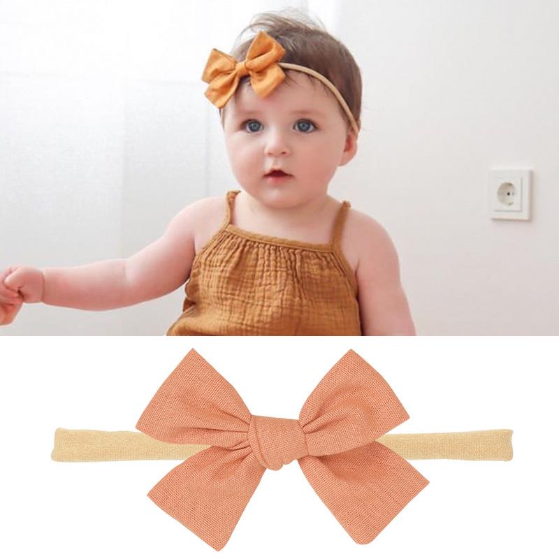 Baby-Stirnband-Set aus Nylon und Baumwolle: Stirnbänder mit Schleife und Leinen in Geschenkbox.