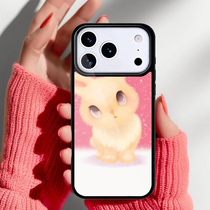 Cartoon Rabbit Bunny Phone Case for iPhone 17 16 15 14 13 Pro Max Back Cover for 12 11 Pro Coque