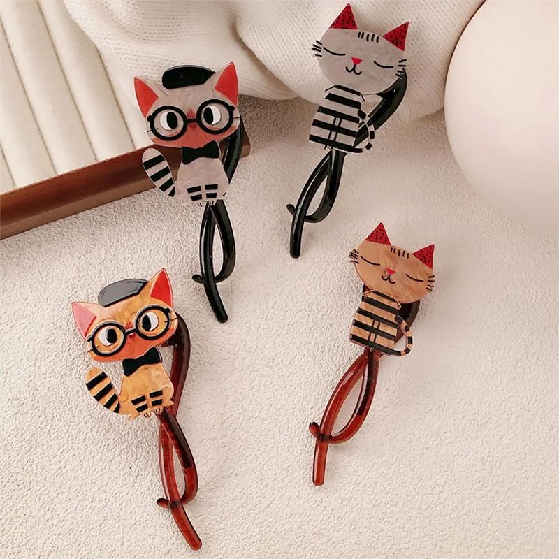 1PC Cat Shape Cartoon Hair Ties Fashion Hair Accessories Exquisite Jewelry Clothing Accessories Multicolor