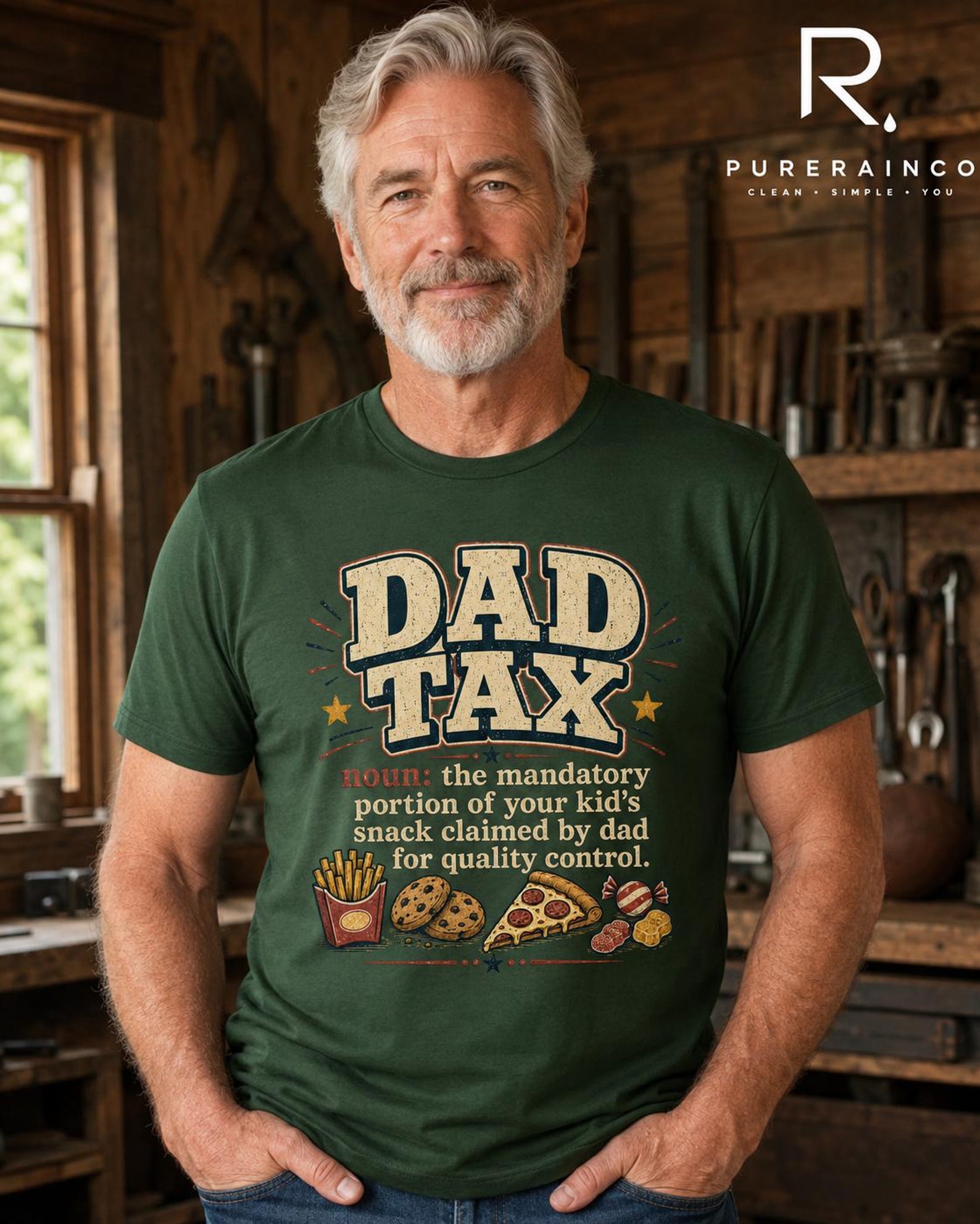 Dad Tax Shirt, Funny Campfire Collection T-Shirt, Retro Raccoon Father Day Gift Tee 2XL
