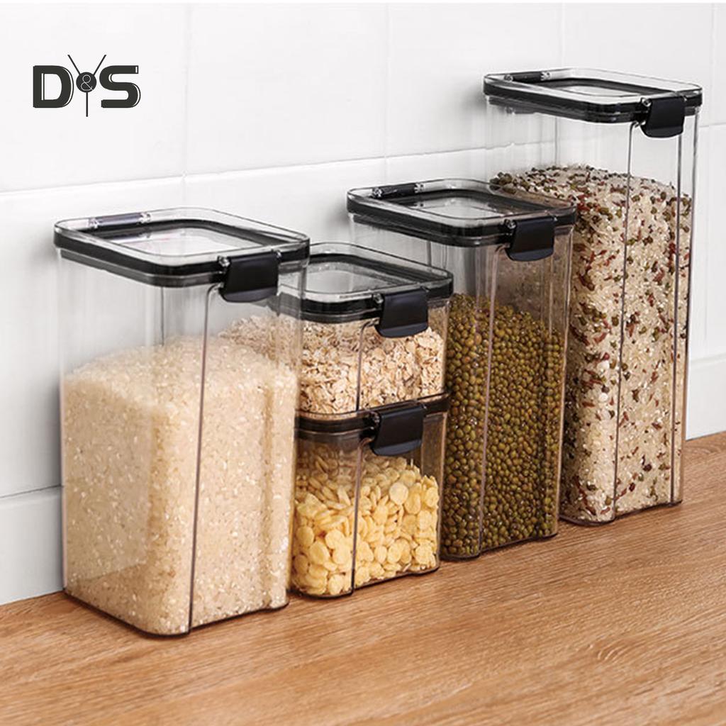 Moisture-proof Stackable Transparent Sealed Food Storage Jar Container with Lid