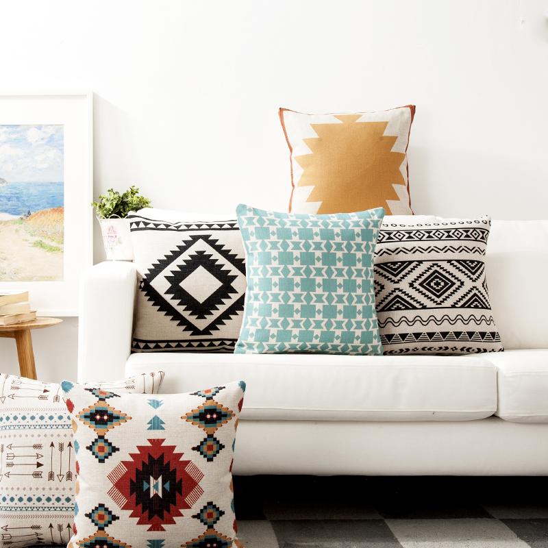 Decorazioni per la Casa Stile Boemo Geometrico Stampa Digitale Federa per Cuscino Copricuscino Adatto per Divano Camera da Letto Auto
