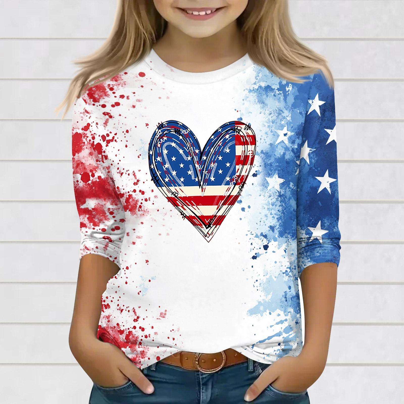 

Принтованные топы для девочек-подростков, футболки с круглым вырезом и рукавами 3/4, модные топы для наряда 160 арбуз красный