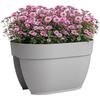 ARTEVASI Jardiniere balcon CAPRI CAMPANA - 40 ma - Gris clair - 39 x 25,6 x 22,5 cm