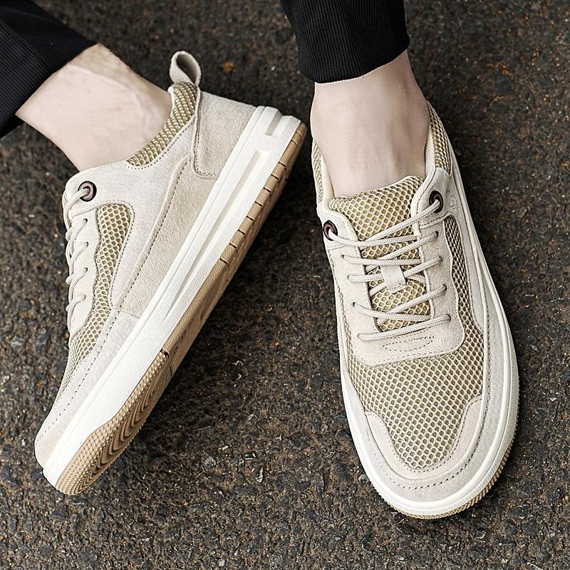 Herrenschuhe atmungsaktiv dünn weichsohlige Lauf-Sneaker Mesh-Schuhe Herren trendige Mesh-Schuhe lässige Board-Schuhe Herren