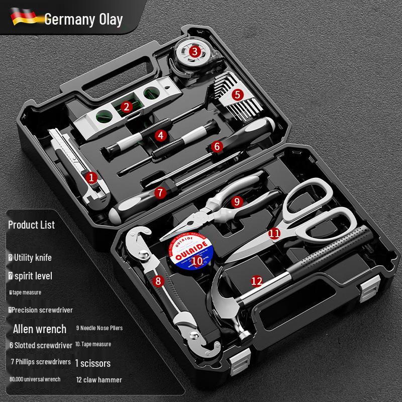 Uniwersalny Zestaw Narzędzi do Napraw Domowych: Stolarz i Montowana w Samochodzie Wielofunkcyjna Skrzynka Narzędziowa