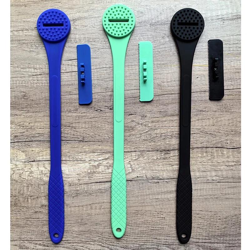 Man Shaving Knife Back Razor Shaver Groomer Full Body Hair Removal Trimmer Waterproof Rustproof Long Handle Back Leg Epilator