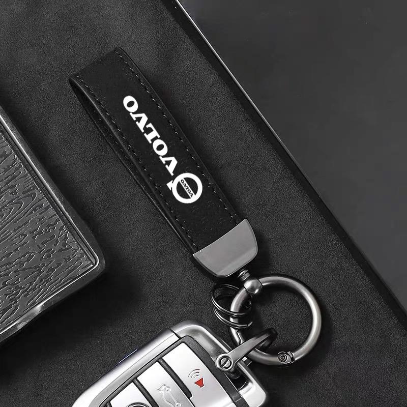 Suède Autosleutelhanger Hanger Anti-verlies Sleutelhanger Bedeltjes Cadeaus Lanyard Voor Volvo Xc60 Xc90 V40 V60 S60 V50 V90 S80 C40 XC40 V70 XC70