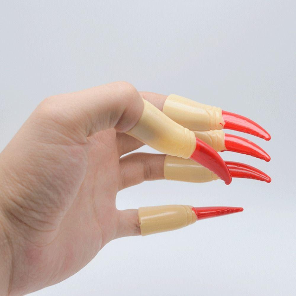 10Pcs/Set Scary Halloween Fake Fingers Luminous Ghost Claw Prop  Costume Party
