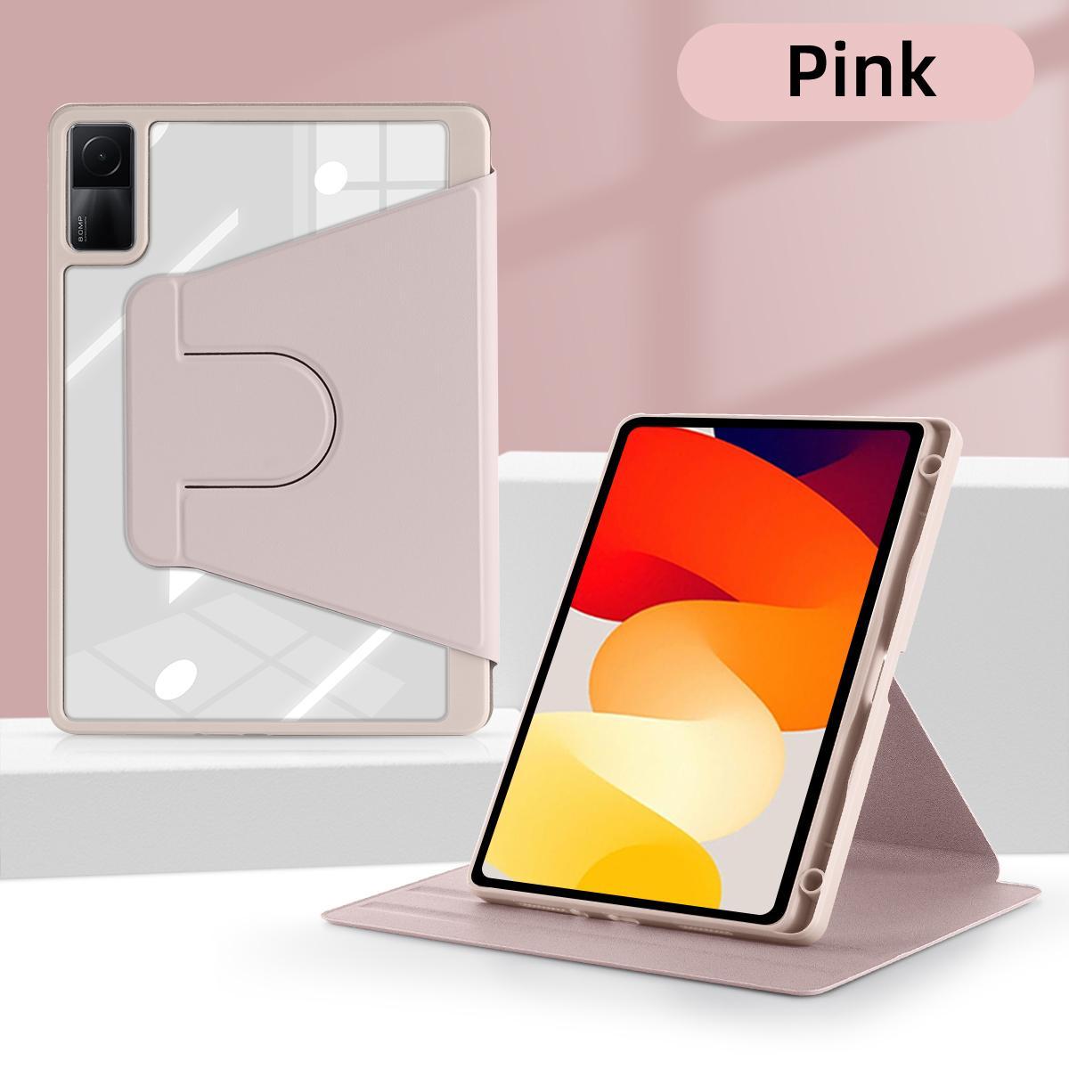 Voor Redmi Pad 10.61 inch Hoes 360 Rotatie Cover met Potloodhouder Cover Voor Redmi Pad 10.6 inch Tablethoes RedmiPad 10.61 roze