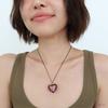 August Harmony Cracked Ice Heart String Necklace / 2color