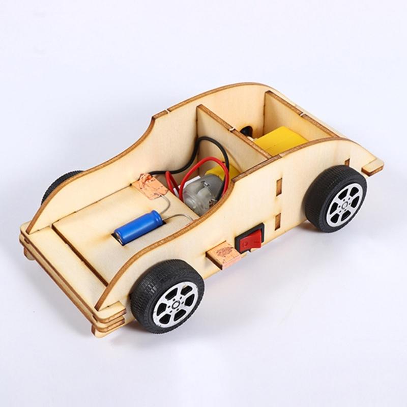 STEM Toy Kits Wooden Car Kits DIY Science Experiment Set Wooden Building Project Early Education Invention Materials