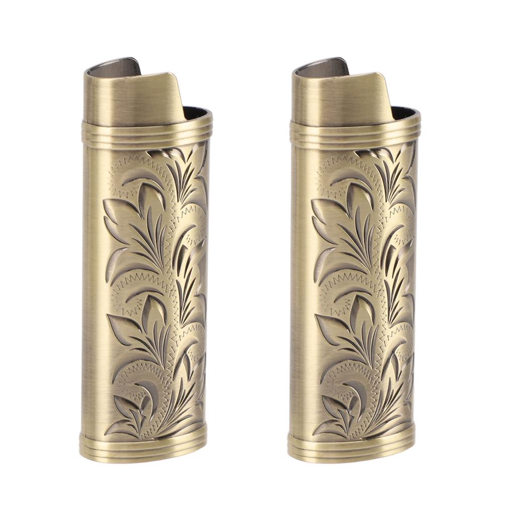 2PCS Torch Lighter Case Vintage Zinc Alloy Eye Catching Long Lifespan Portable Lighter Case Holder