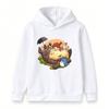 Kids Boys Girls Casual Hooded Sweatshirt, Cute Cartoon Totoro Print Long Sleeve Pullover Tops, Cozy Soft Crew Neck Outerwear for Children Daily Wear