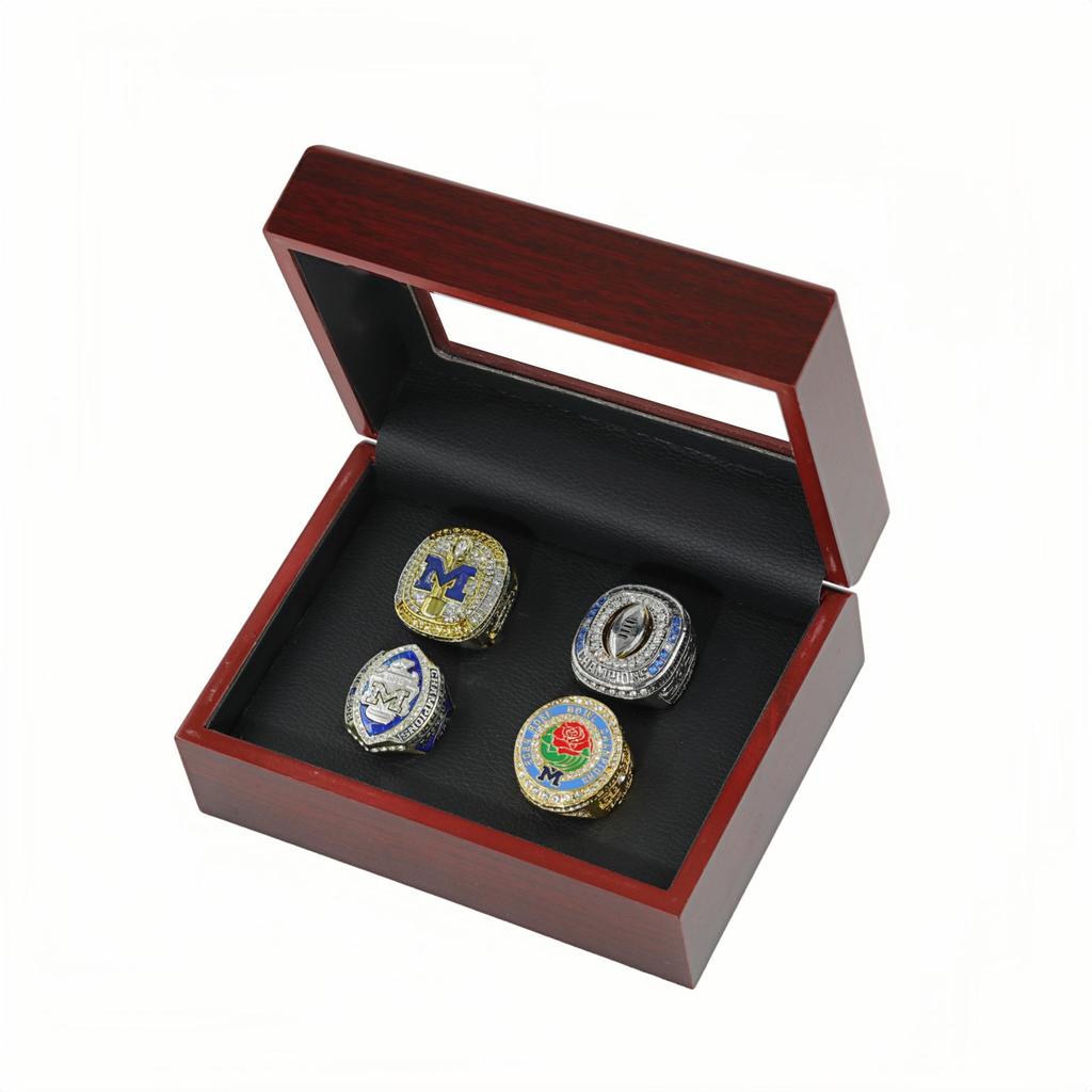 Michigan Wolverines 2023-2024 NCAA Football Championship Rings Set (4 Pieces)