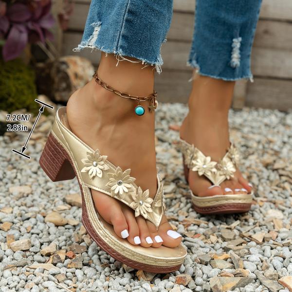 Fashion Shoes Low Rubber Flip Flops Hawaiian Rome Hoof Heels Fabric PU Rubber Flip Flops Low Shoes Hawaiian PU Rome Fabric Hoof