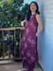 Floral Printed Sleeveless Top Kurti Palazzo Set Indian Women's Kurta Cord Set
