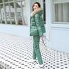 Down Padded Jacket Suit Women's Winter Clothes Korean Fashion Thick Padded Jacket Two-piece Padded  Jacket + Overalls