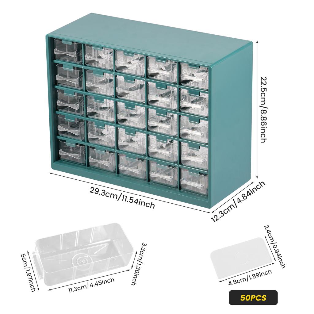25 Grids Drawer Parts Box Screw Classification Component Storage Boxes Tools Case Multi Layers Electronic Parts Organizer Box