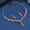 Vintage European & American Bridal Flower Rhinestone Wedding Jewelry Set: Necklace & Earrings