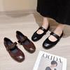 Soft Leather Round Toe Mary Jane Low Heel Shoes - Versatile, Comfortable, Non-Rubbing Women's Footwear for Daily Commute