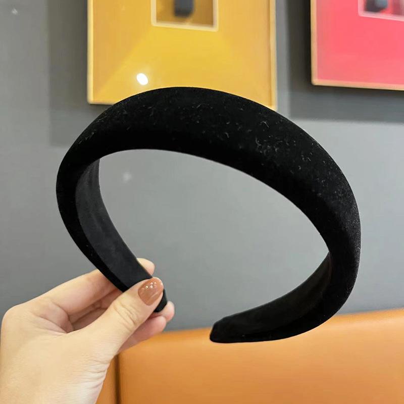 Høst Vinter Kvinner Varmt Fløyelstoff Svamp Polstret Pannebånd for Dame Jenter Casual Shopping Hårtilbehør