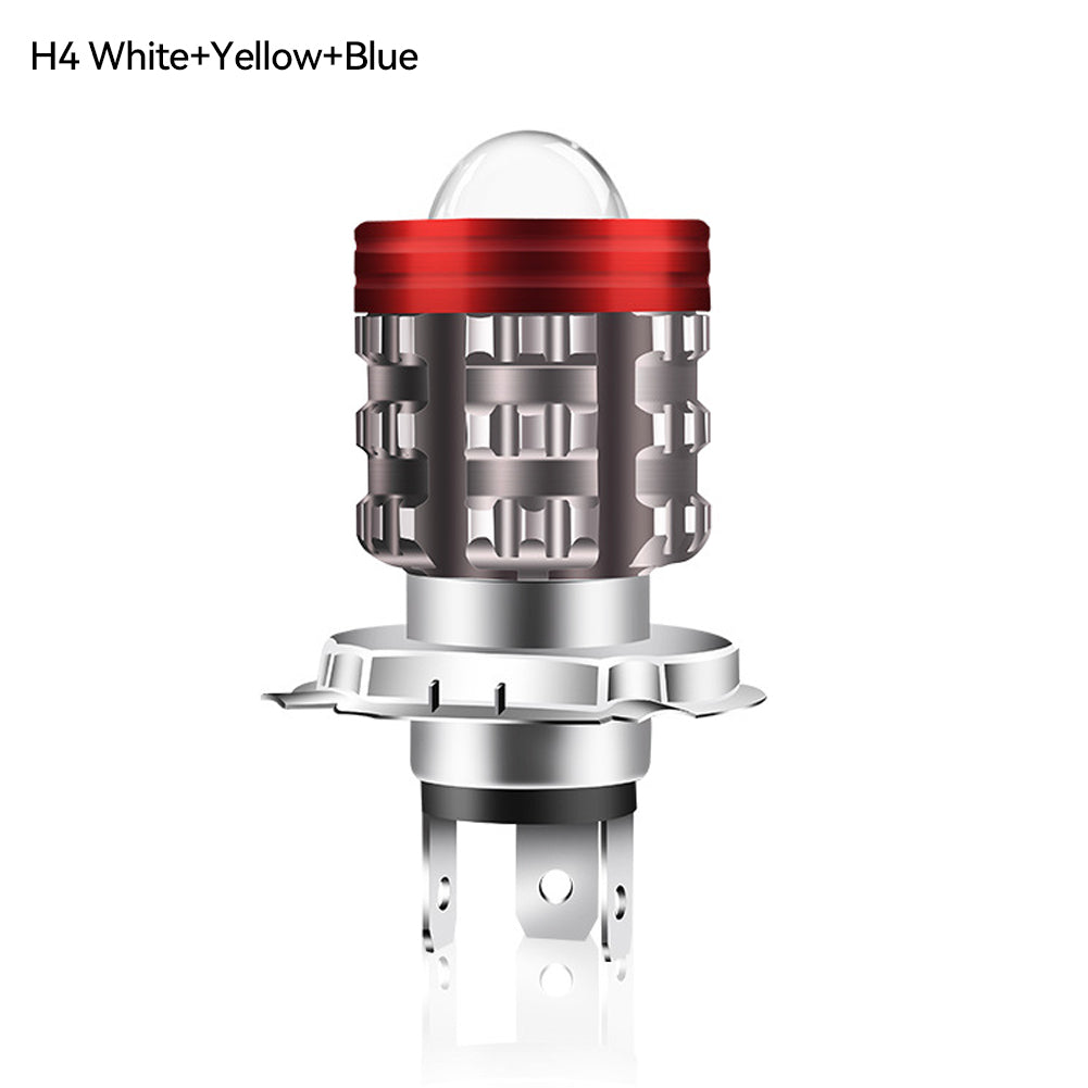 1pc H4 BA20D H6 LED Motorcycle Headlight CSP Dual Color White Yellow Hi Lo Beam Lens Fog Lamp for Motobike Scooter Running Light