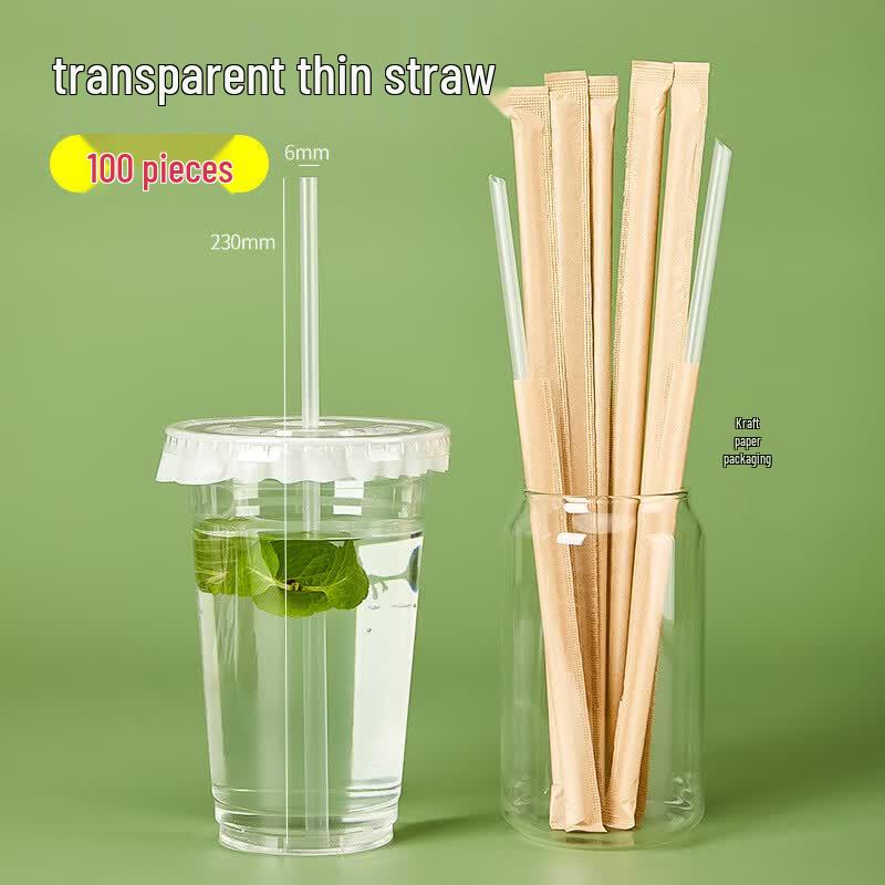 BoZhen Individually Wrapped Disposable Plastic Coffee Straws