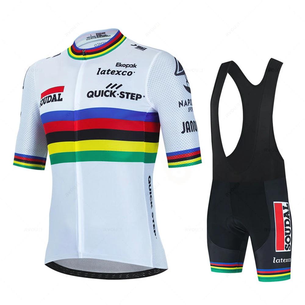 Soudal Quick Step sada cyklistického dresu léto belgické kolo prodyšné muži oblečení na horské kolo Maillot ropa ciclismo uniforma