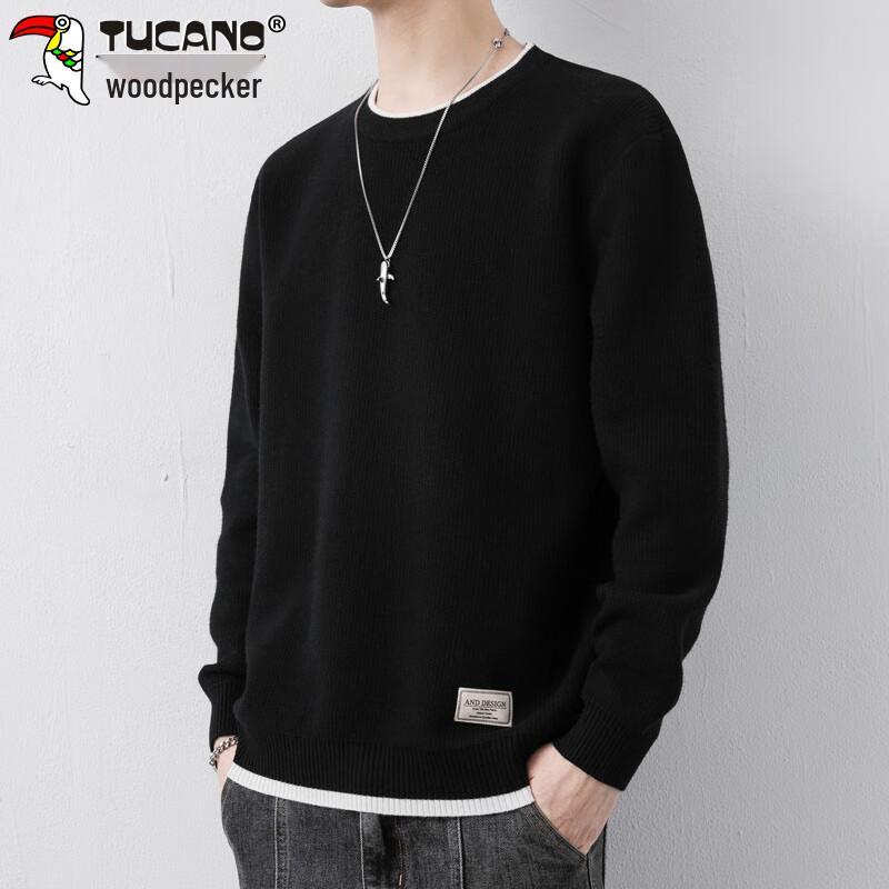 

TUCANO Men s Solid Color Round Neck Knit Sweater 4XL