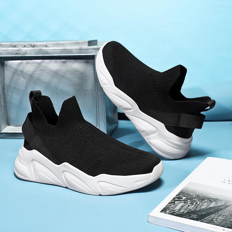 In and out of safe walking shoes Douyin explosion leisure sports breathable flying woven couple socks shoes large size shoes XH-001