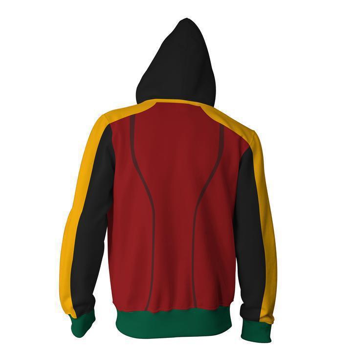 Men 3D Printed Nightwing/Robin Cosplay Costyime Hoodies Fancy Zipper Sweatshirt Halloween Casual Outerwear Hoodies Coat