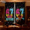 2pcs Imitation Ice Cream 67 Element Perforated Blackout Curtains Multiple Sizes Living Room Insulation and Holiday Decoration