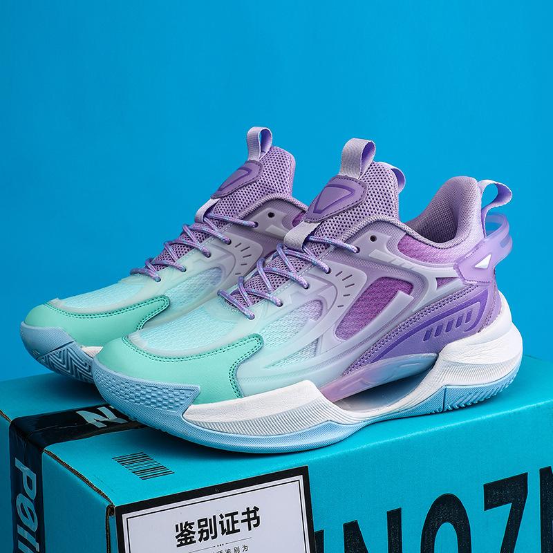 

2025 new breathable shock-absorbing soft-soled actual basketball shoes for boys and girls, wear-resistant and non-slip luminous trend sports shoes 36