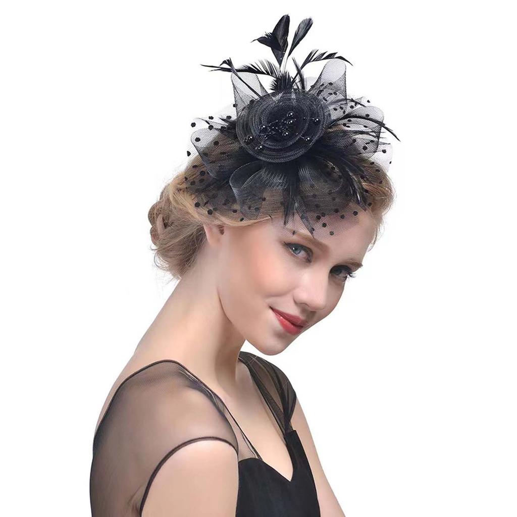 Fascinator Hat Veil For Women, Retro Tea Party Pillbox Derby Kentucky Hat Fascinator Feather Headpiece Art Deco For Party Acessories