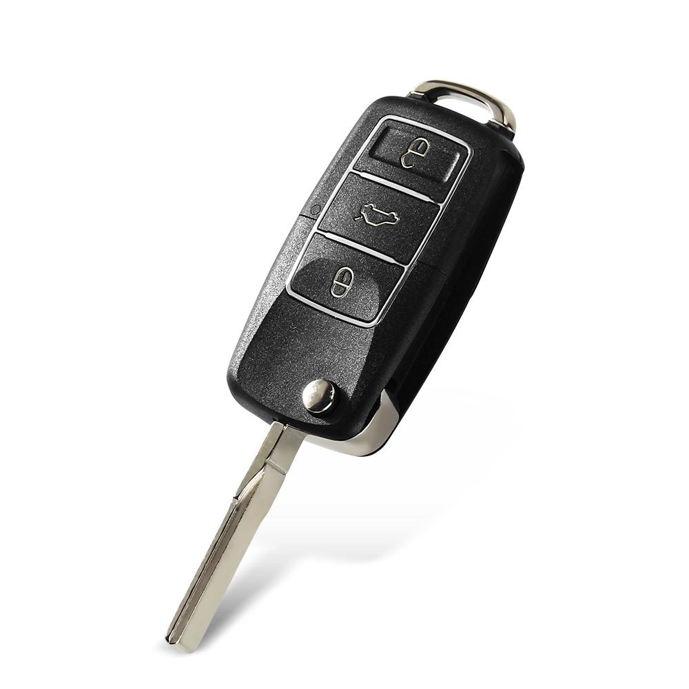 3 Button Flip Folding Key Shell Case For Volkswagen Vw Golf Passat Beetle Polo Bora Replacement Fob Car Key Cover