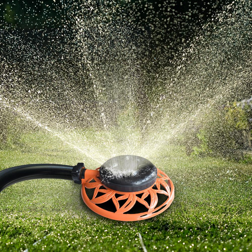 8 Pattern Lawn Sprinkler with Metal Decorative Base Water Sprinkler Turret Pattern Sprinkler for Garden Watering Irrigation