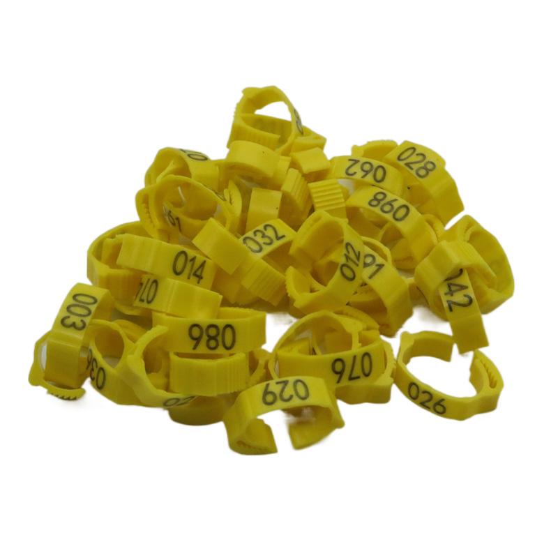100Pcs/Color Adjustable Chicken Foot Rings Inner Diameter Size 2~2.4cm Chicken Poultry Flexible Retractable Foot Rings 8 Colors